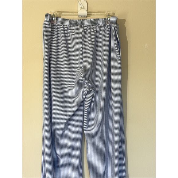 Primark Blue/White Stripe Casual Wide Leg Lounge Travel Resort Pants Womens Med - Picture 6 of 8